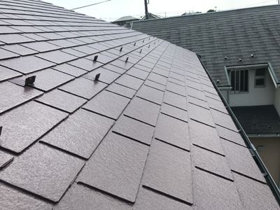 三浦市三崎町で耐用年数を長くするためフッ素塗料でスレート屋根塗装