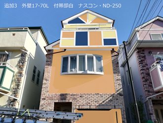 t10 追加3 外壁17-70L 付帯部白 ナスコン・ND-250