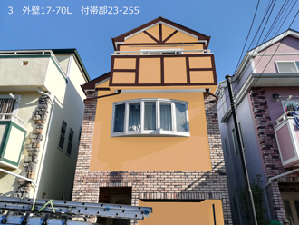 カラーシミュレーション、外壁17-70L 付帯部23-255