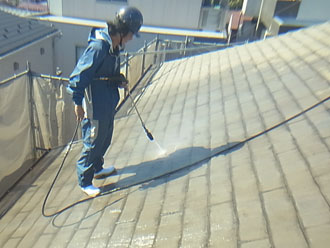 横浜市神奈川区　屋根　高圧洗浄