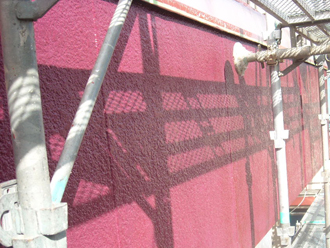 横浜市港南区　外壁塗装　クリーンマイルドシリコン　上塗り