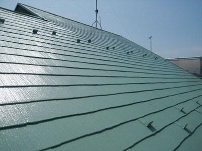 断熱塗料で塗装した屋根