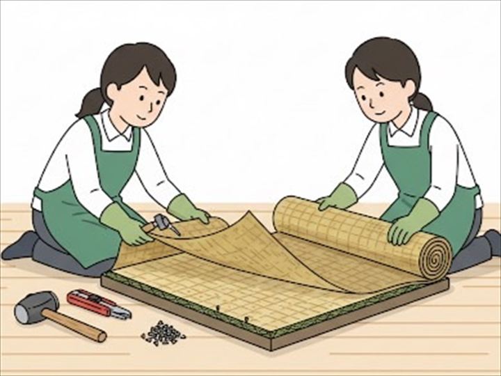 古い畳の表を撤去