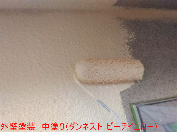 外壁中塗りの様子