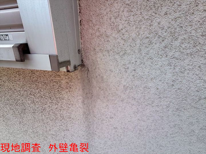 現地調査 外壁亀裂