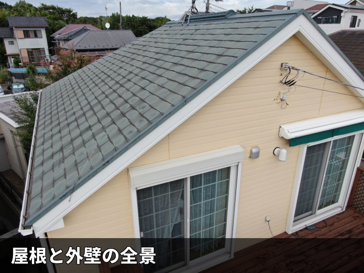 屋根と外壁の全景
