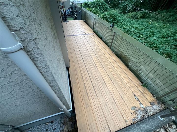 設置されたウッドデッキ