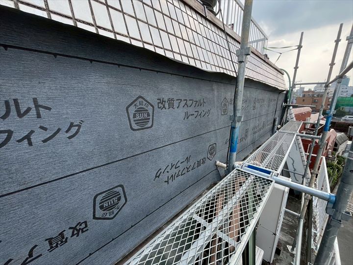 外壁部防水紙設置