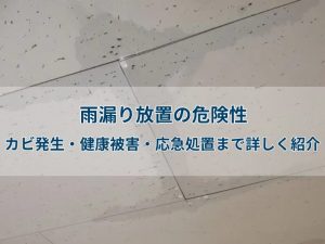 雨漏り放置の危険性｜カビ発生・健康被害・応急処置まで詳しく紹介