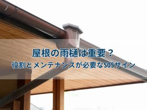 屋根の雨樋は重要？役割とメンテナンスが必要なSOSサイン