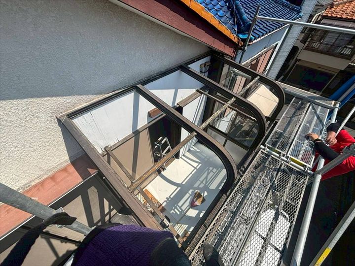 既設ポリカ解体