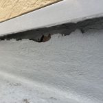 立上りのトップコートが大きく剥がれている