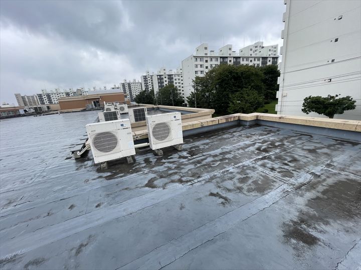 ウレタンで施工された屋上の防水