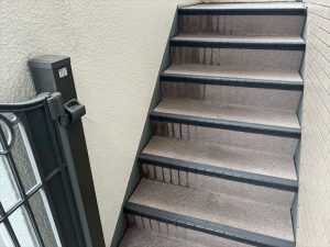 長尺シートの水跡