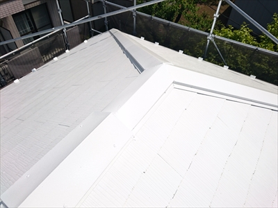 サーモアイのクールホワイトで抜群の遮熱性能を発揮します｜横浜市都筑区、施工後写真