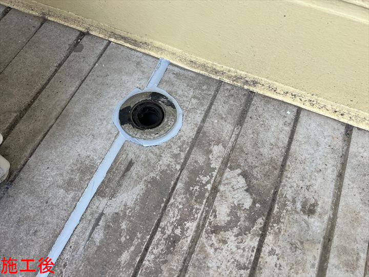 排水口まわりの補修後
