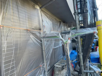 雨戸部分の養生