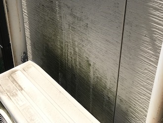 川崎市幸区南加瀬にて、苔や黒ずみが目立ち塗り替え時期を迎えた窯業系サイディングに外壁塗装をご提案