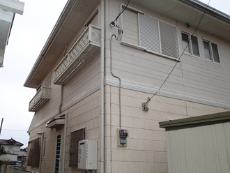 横浜市緑区　低汚染塗料を使った外壁塗装　事前点検