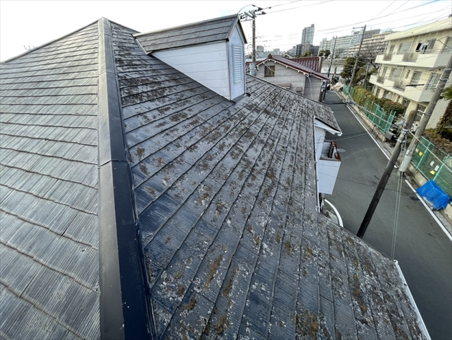 横浜市鶴見区向井町で屋根塗装をご検討中のお住まいを点検してきました