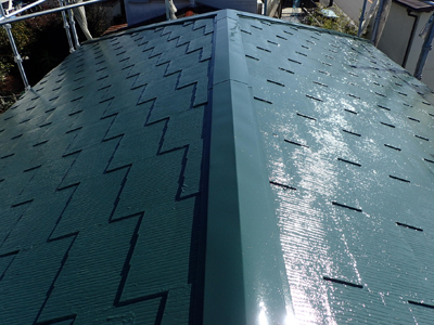 スレート屋根、塗装後