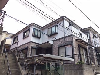横浜市泉区｜築15年屋根外壁塗装と同時に外壁補修・棟板金交換、施工前写真