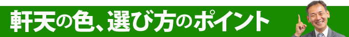 軒天の色、選び方のポイント