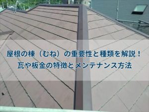 屋根の棟（むね）の重要性と種類を解説！瓦や板金の特徴とメンテナンス方法