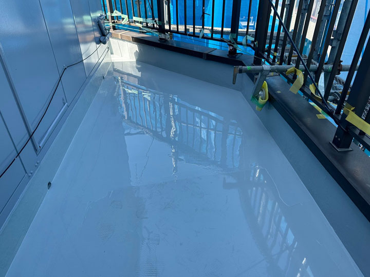 ウレタン防水後のベランダ