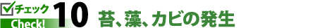 チェック10苔、藻、カビの発生