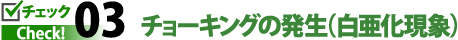 チェック3チョーキングの発生(白亜化現象)